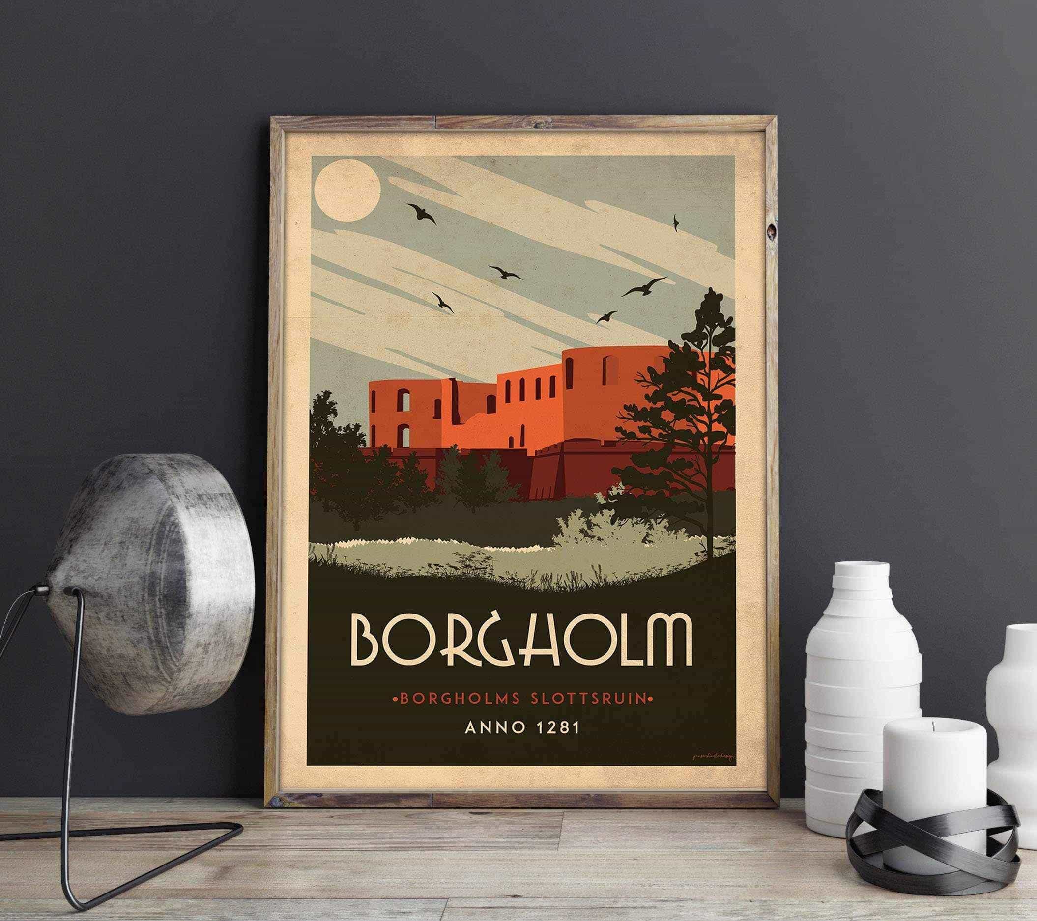 Borgholm - Art deco Posters, affischer, tavlor Pansarhiertadesign