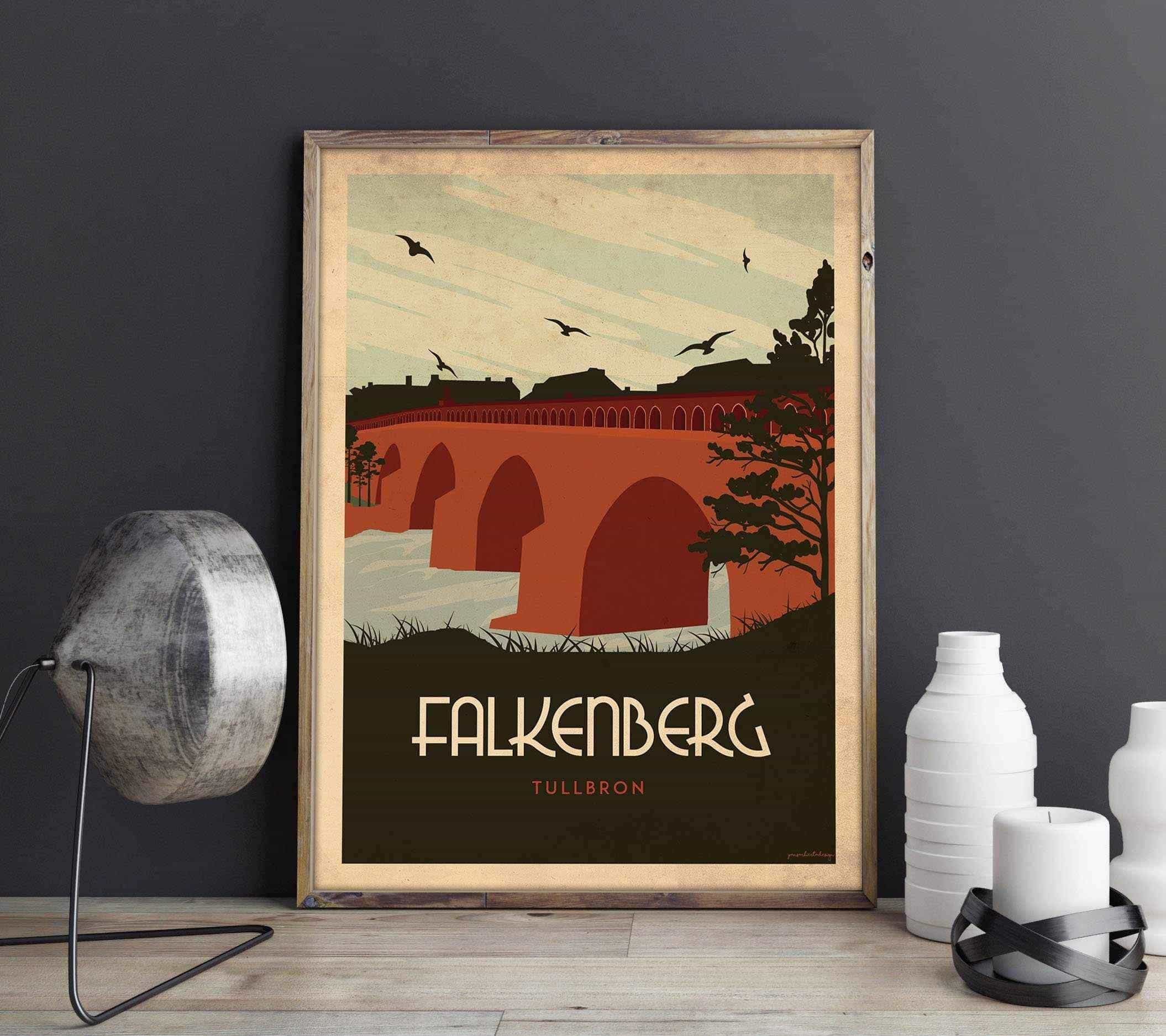 Falkenberg - Art deco Posters, affischer, tavlor Pansarhiertadesign