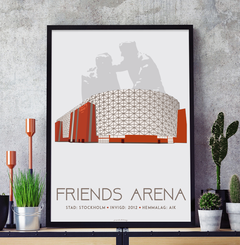 Friends Arena - AIK - Art deco Posters, affischer, tavlor Pansarhiertadesign