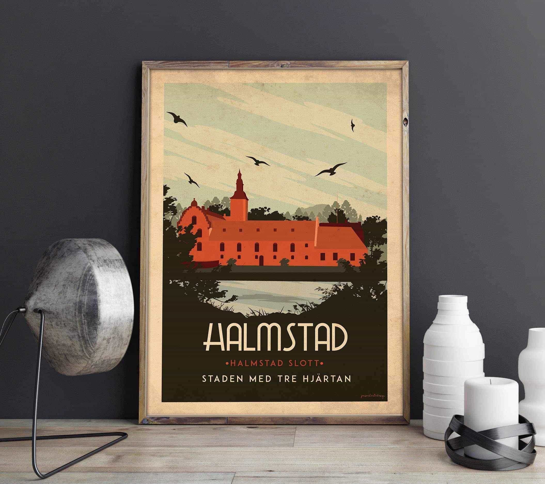 Halmstad - Art deco Posters, affischer, tavlor Pansarhiertadesign