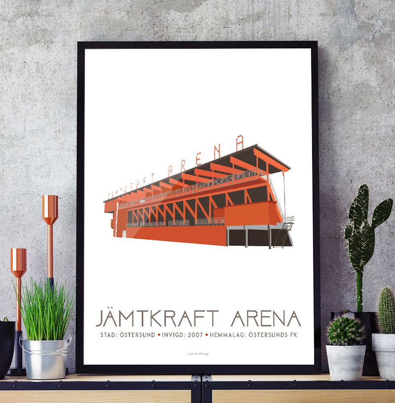 Jämtkraft Arena - Östersunds FK - Art deco Posters, affischer, tavlor Pansarhiertadesign