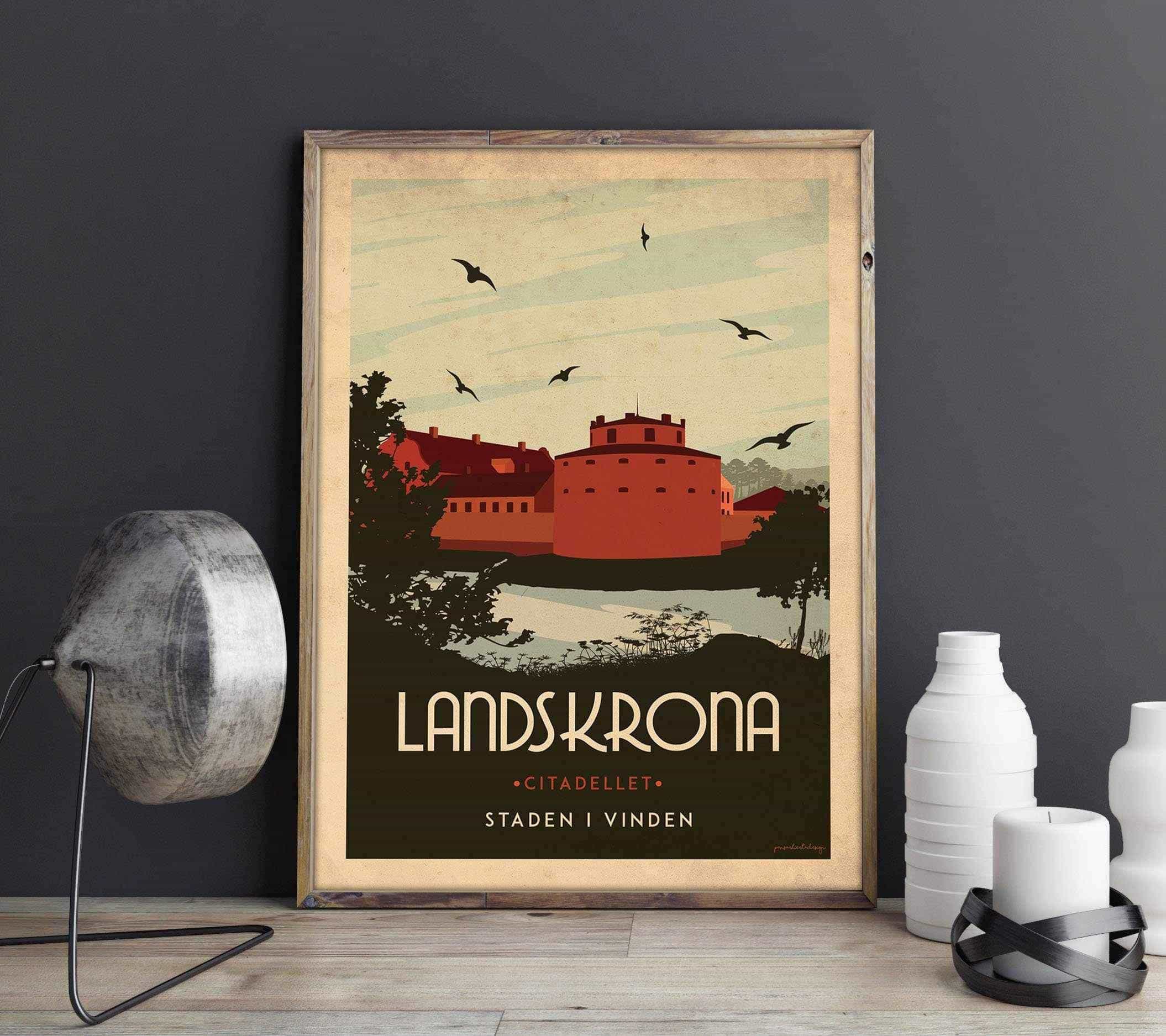 Landskrona - Art deco poster, affisch – Pansarhierta