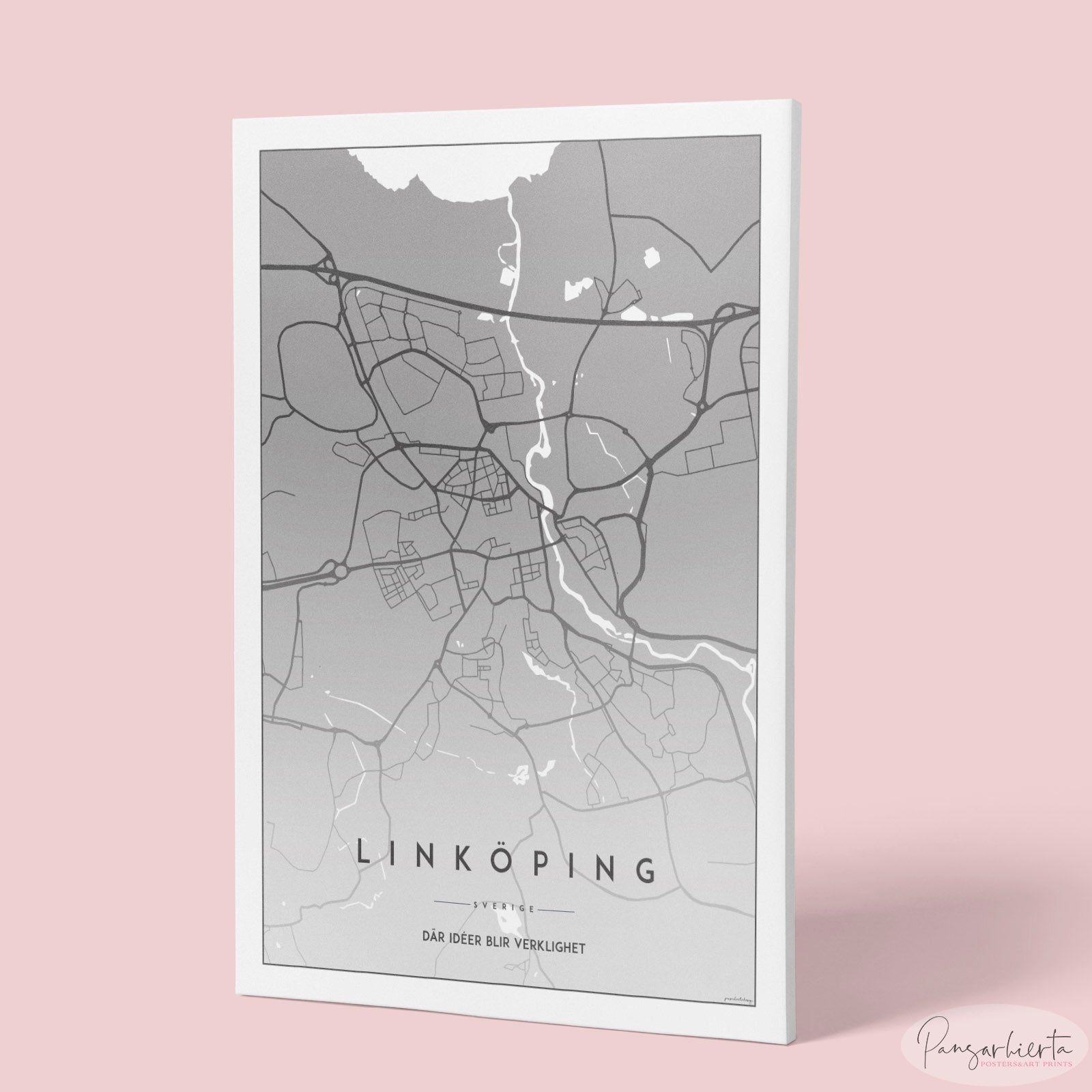 Linköping - Kartposter Posters, affischer, tavlor Pansarhiertadesign