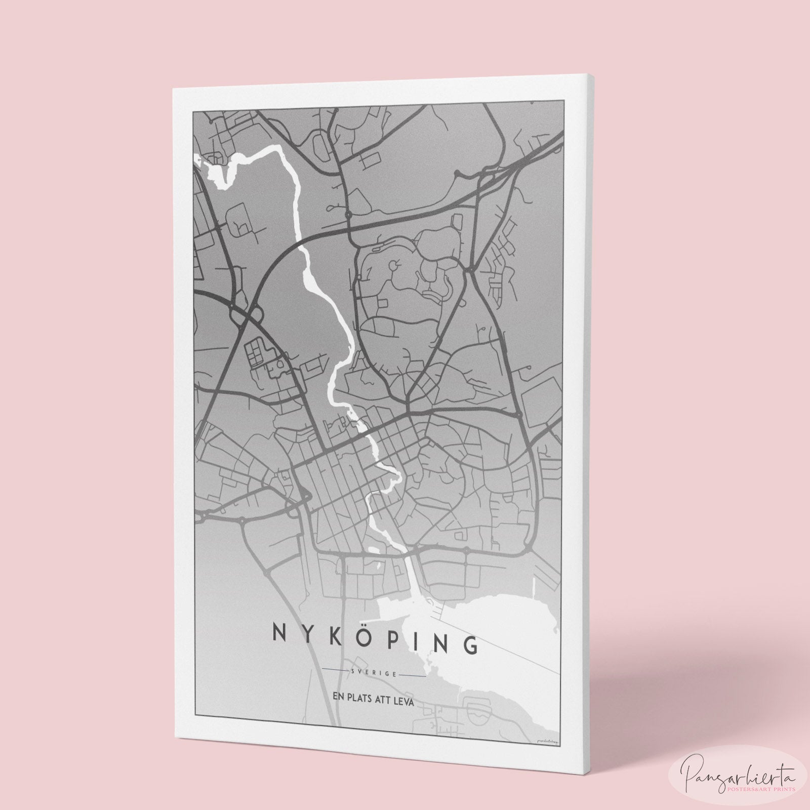 Nyköping - Kartposter Posters, affischer, tavlor Pansarhiertadesign