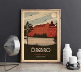 Örebro - Slottet - Art deco Posters, affischer, tavlor Pansarhiertadesign