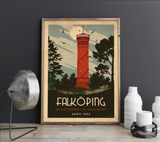 Falköping - Art deco Posters, affischer, tavlor Pansarhiertadesign