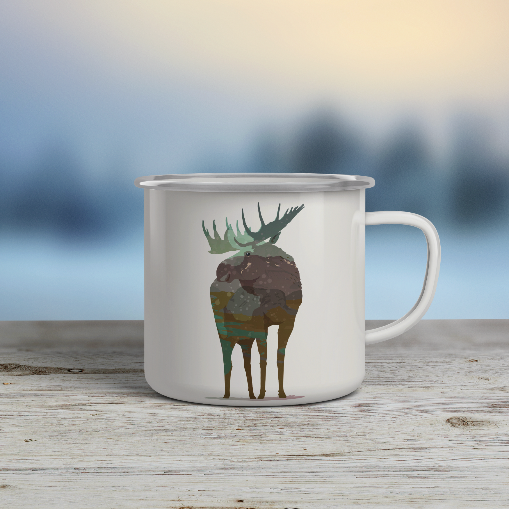 Nature Moose - Emaljmugg