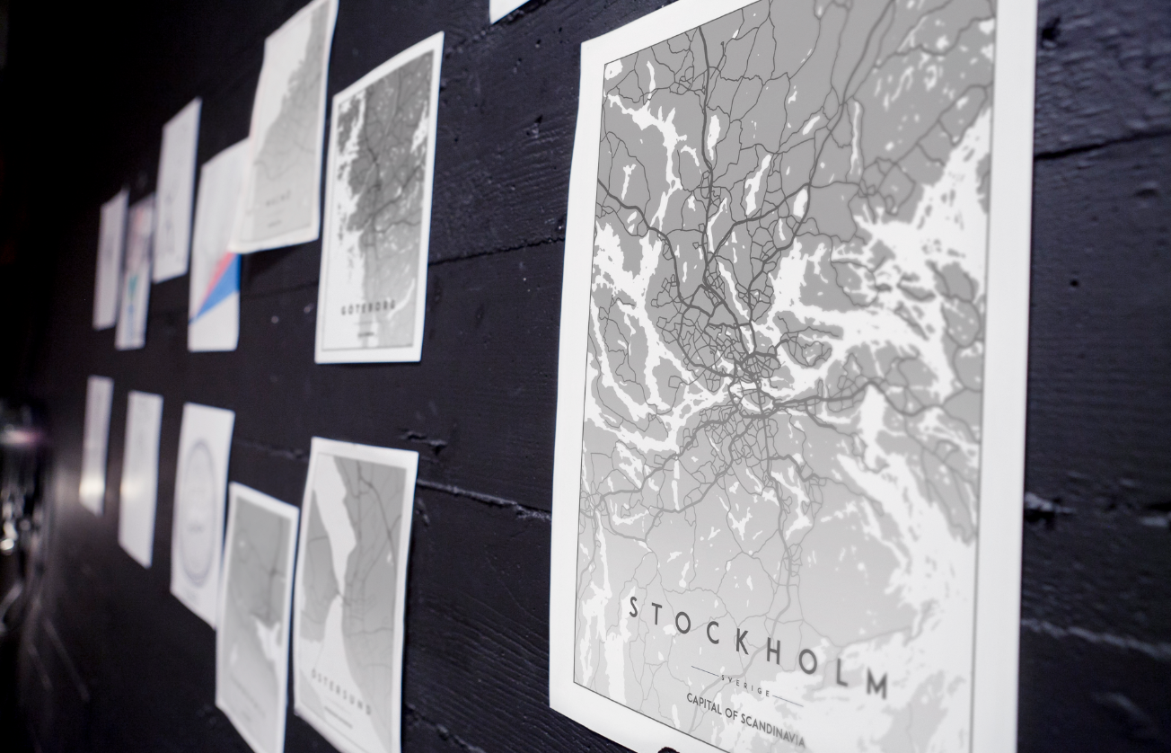 Östersund - Kartposter Posters, affischer, tavlor Pansarhiertadesign