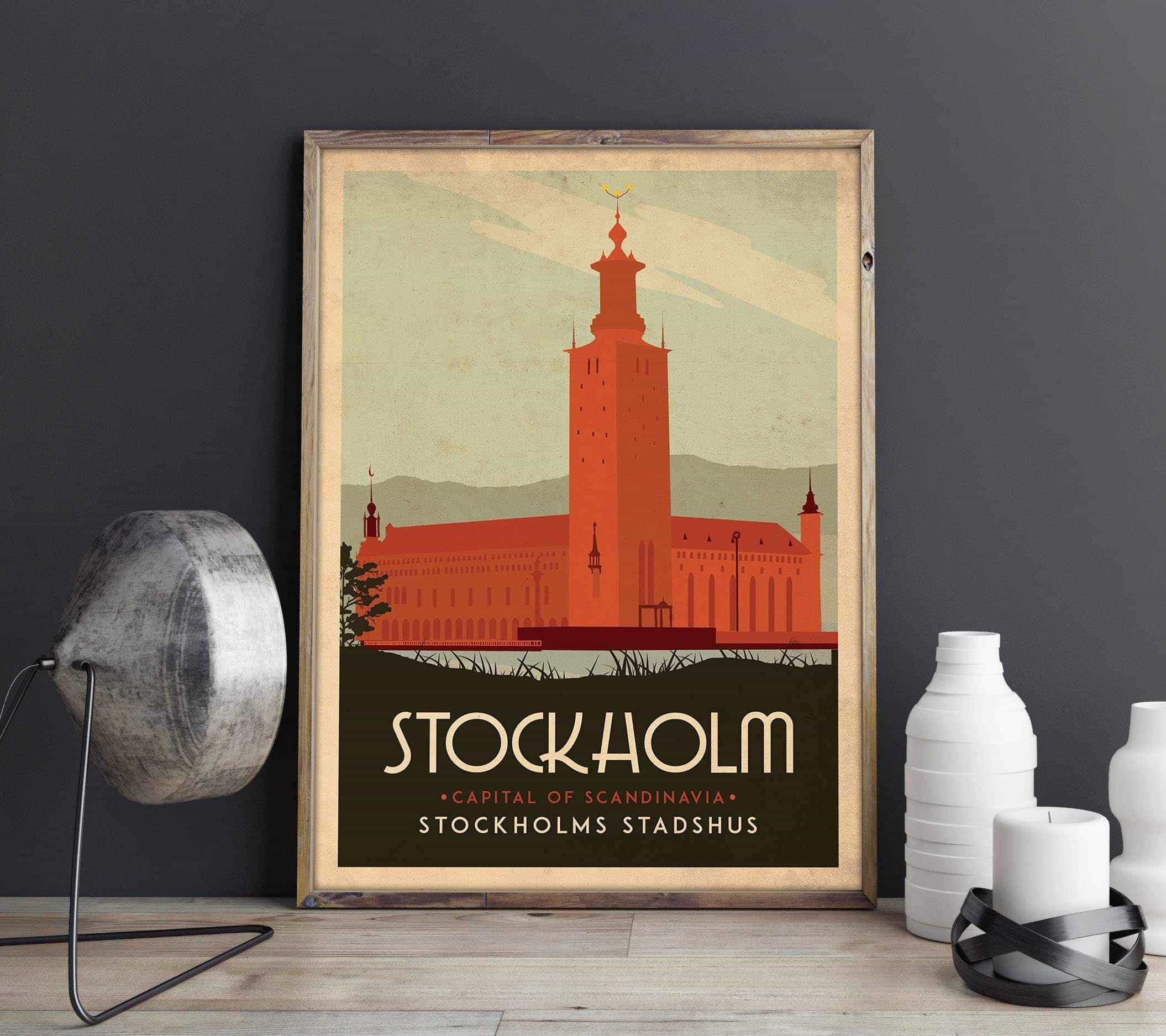 Stockholm - Art deco Posters, affischer, tavlor Pansarhiertadesign