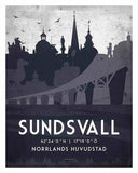 Sundsvall Blåtoner Posters, affischer, tavlor Pansarhiertadesign