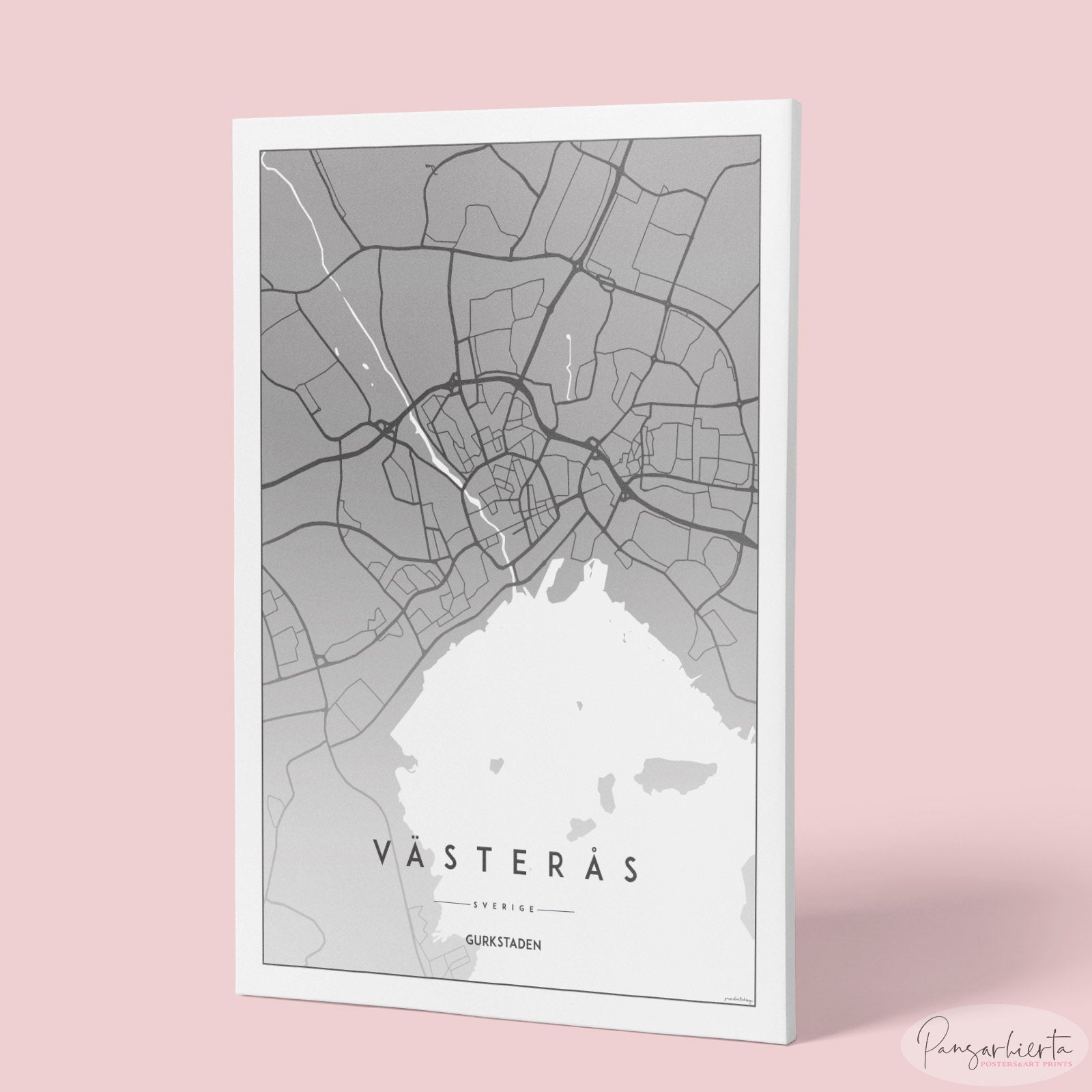 Västerås - Kartposter Posters, affischer, tavlor Pansarhiertadesign