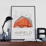 Anfield - Liverpool - Art deco Posters, affischer, tavlor Pansarhiertadesign