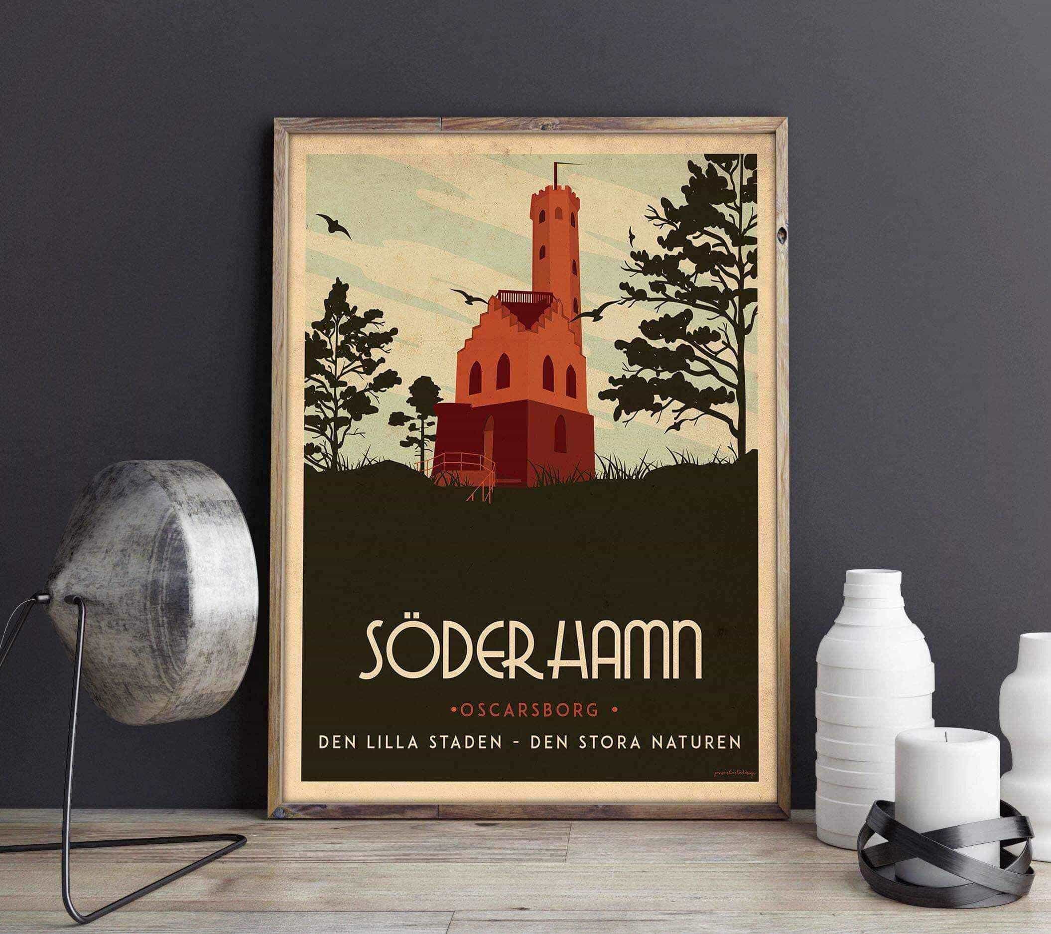 Söderhamn - Art deco Posters, affischer, tavlor Pansarhiertadesign