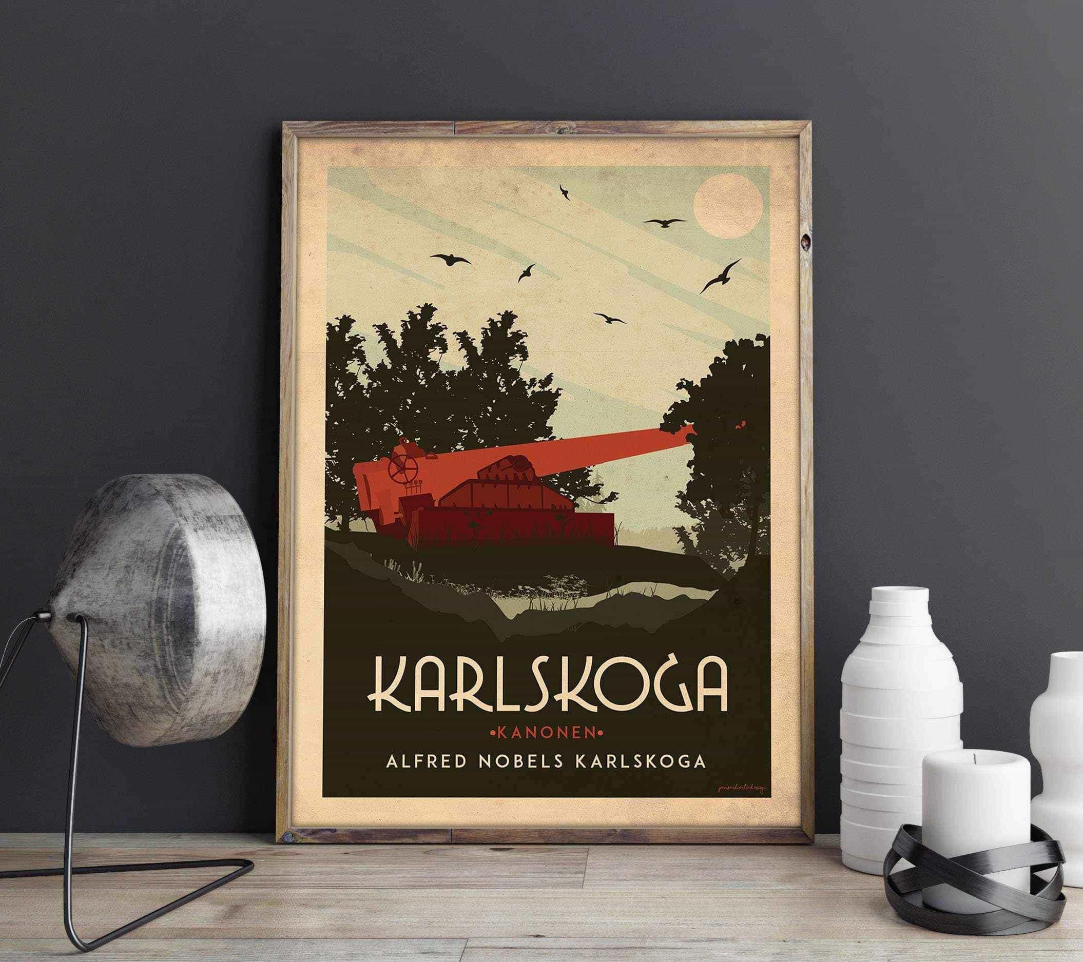 Karlskoga - Art deco Posters, affischer, tavlor Pansarhiertadesign