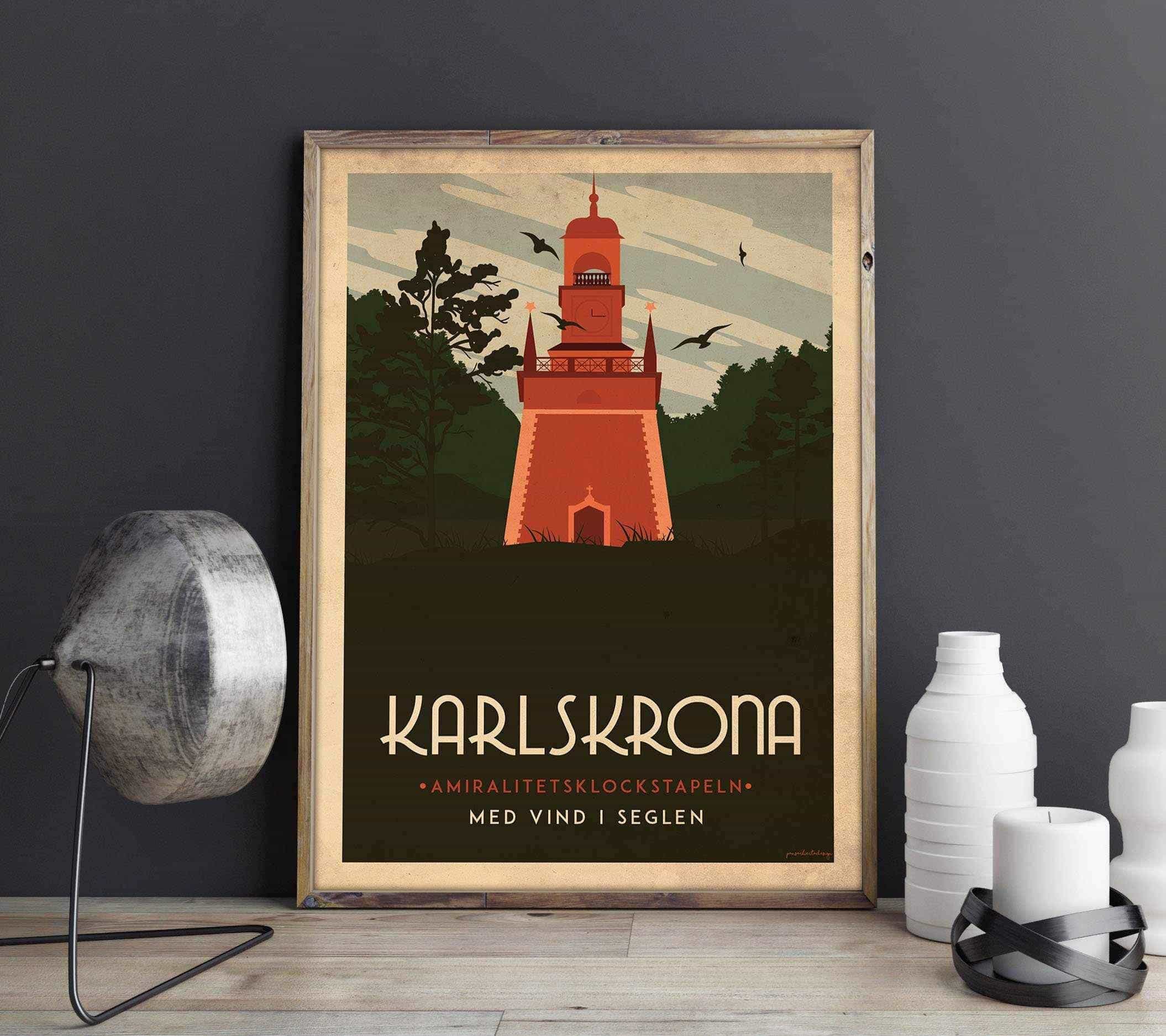 Karlskrona - Art deco Posters, affischer, tavlor Pansarhiertadesign