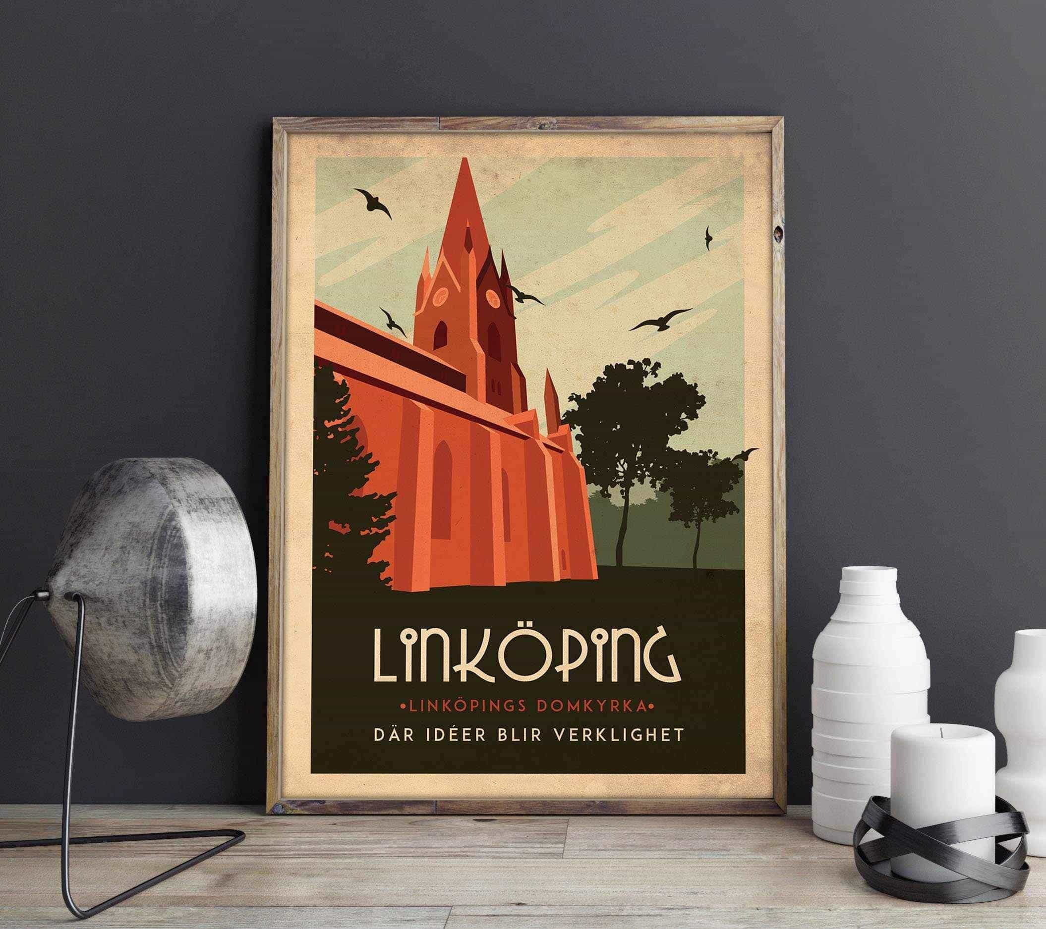 Linköping - Art deco Posters, affischer, tavlor Pansarhiertadesign