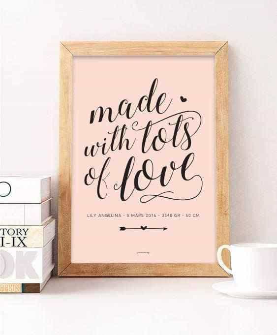 Made with lots of love Posters, affischer, tavlor Pansarhiertadesign
