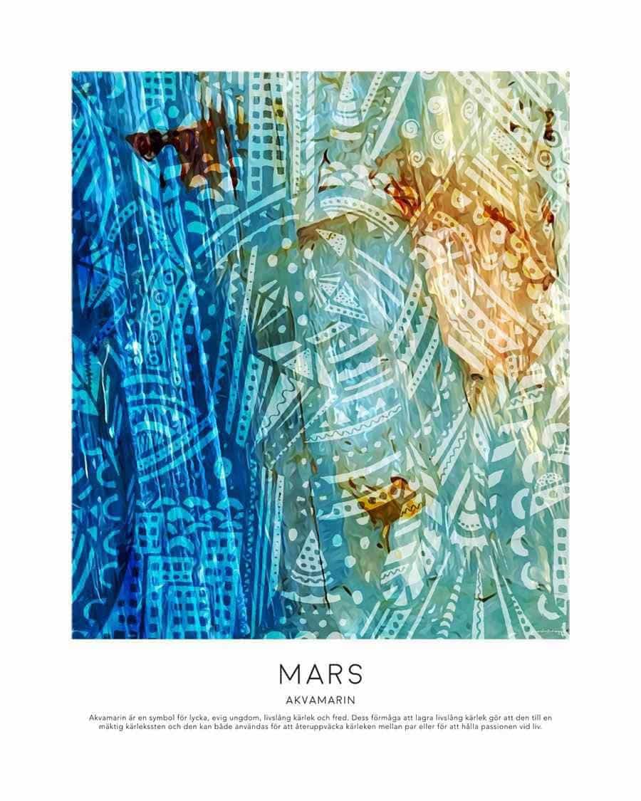 Mars - Akvamarin Posters, affischer, tavlor Pansarhiertadesign