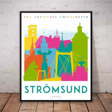 Strömsund Färgglad Posters, affischer, tavlor Pansarhiertadesign