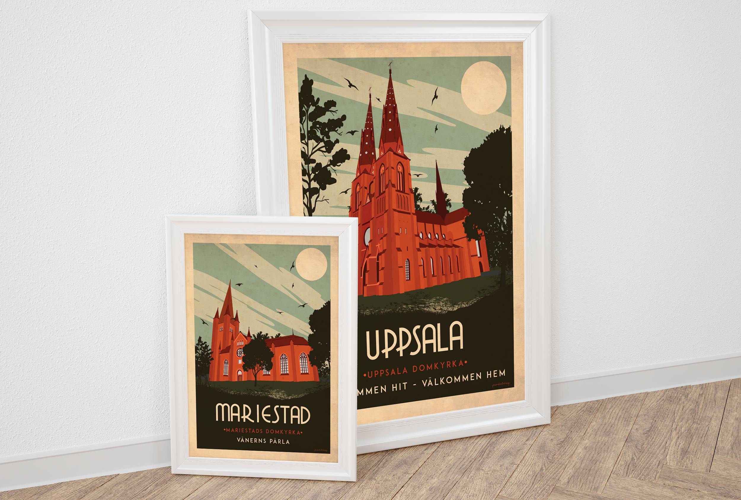 Uppsala - Domkyrkan - Art deco Posters, affischer, tavlor Pansarhiertadesign